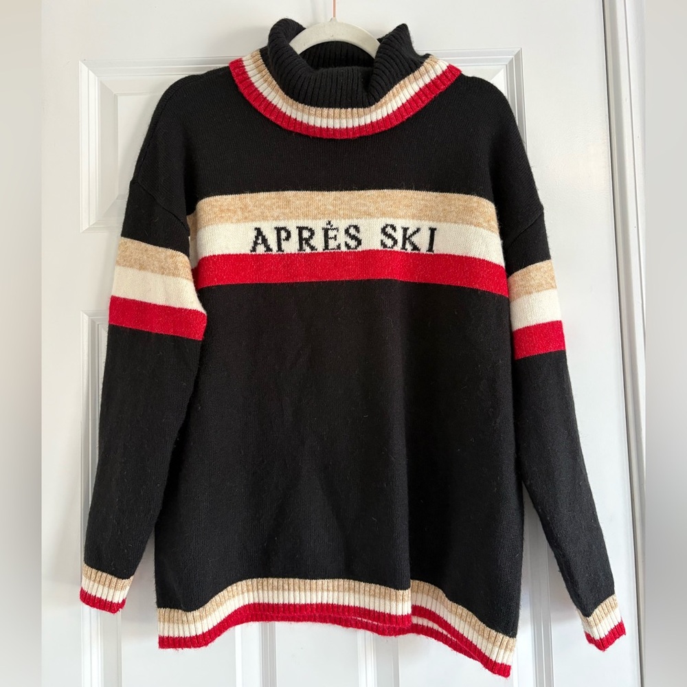 Apres Ski Lou & Grey Black and Red Cowl Neck Sweater